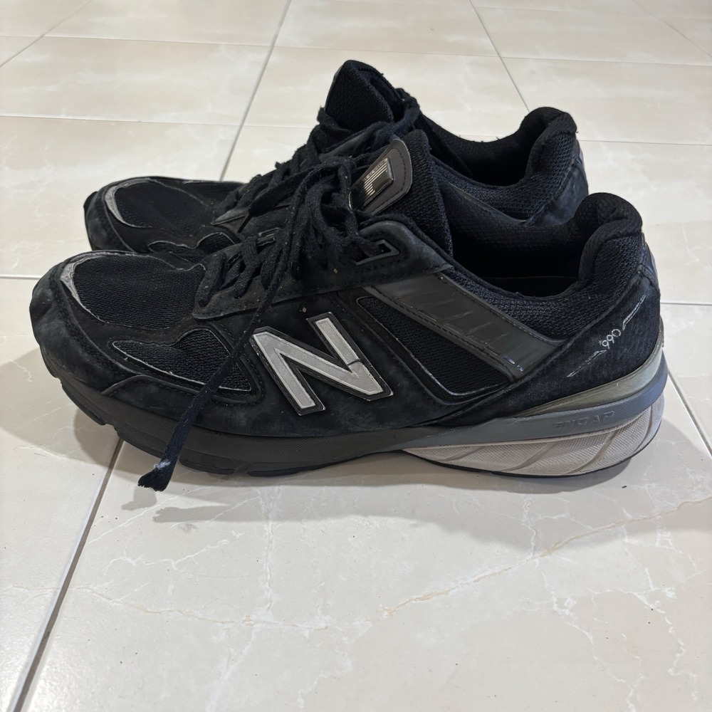 -New Balance 990v5 Men's Black Made In USA M990BK5 Size 13D Wide